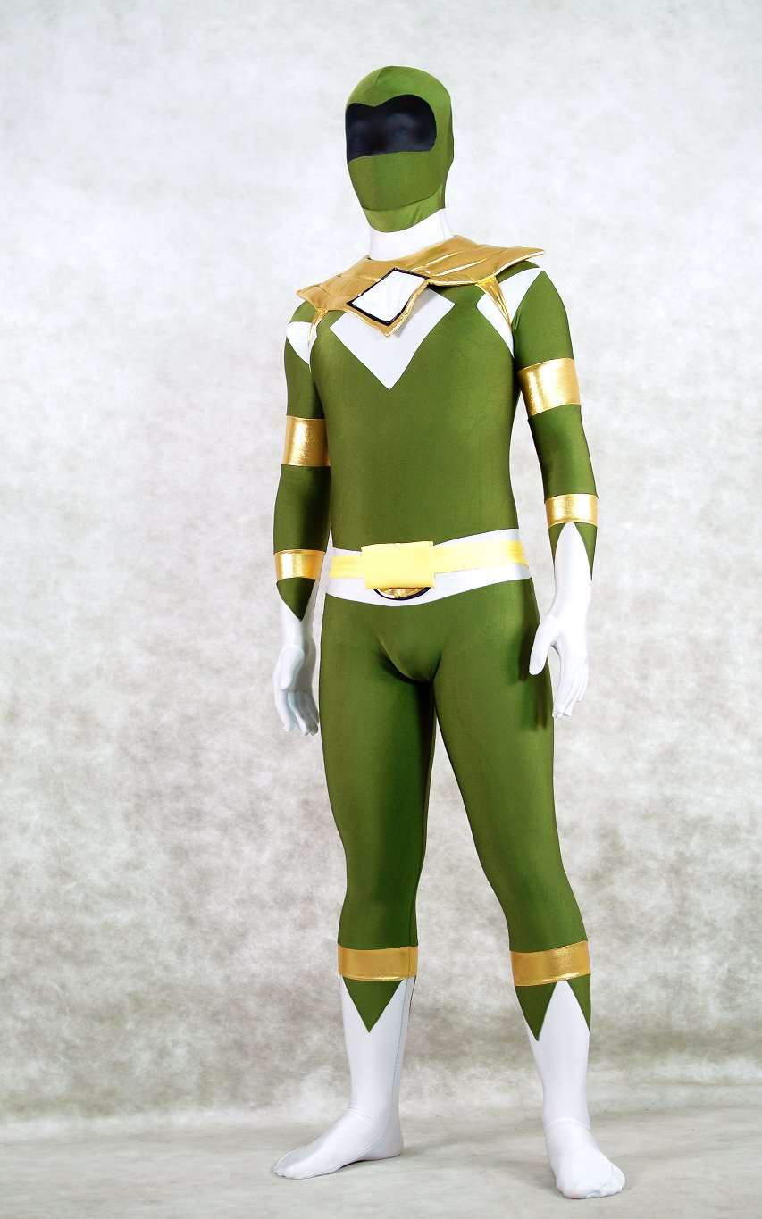 Army Green Superhero Ranger Cosplay Zentai